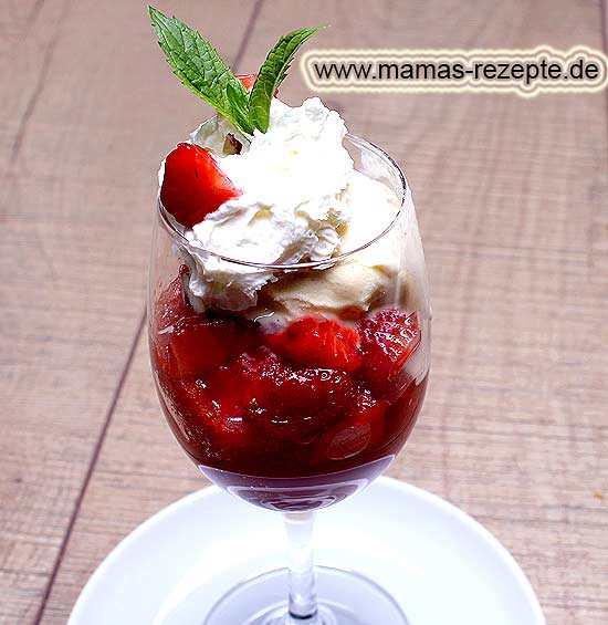 Erdbeeren Romanoff | Mamas Rezepte - mit Bild und Kalorienangaben