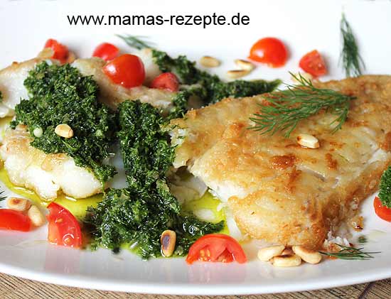 Fischfilet mit grüner Soße | Mamas Rezepte - mit Bild und Kalorienangaben