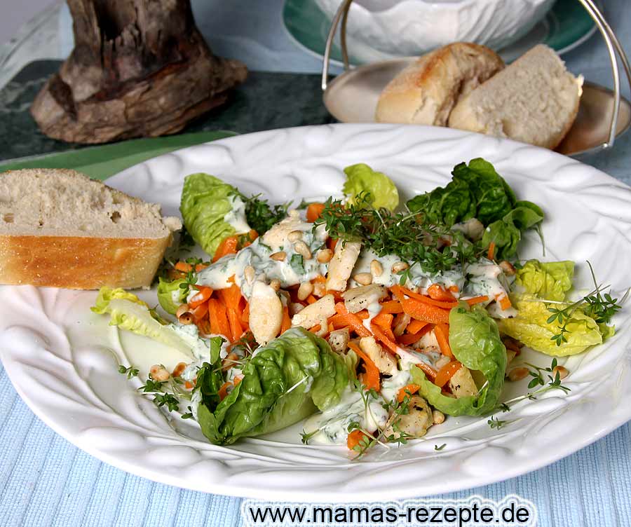 Hähnchensalat mit Möhren | Mamas Rezepte - mit Bild und Kalorienangaben