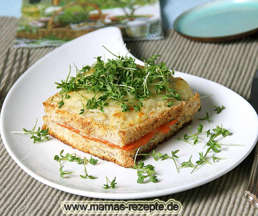 Käse Lachs Toast überbacken | Mamas Rezepte - mit Bild und Kalorienangaben