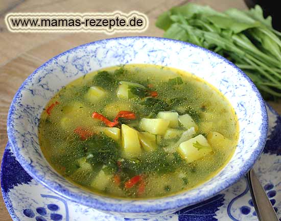 Kartoffel Rucola Suppe | Mamas Rezepte - mit Bild und Kalorienangaben