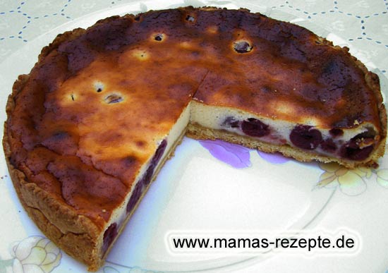 Kirsch - Quark - Kuchen | Mamas Rezepte - mit Bild und Kalorienangaben