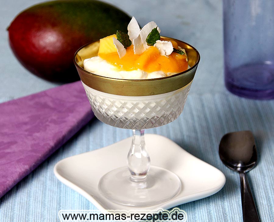 Kokos Mango Dessert | Mamas Rezepte - mit Bild und Kalorienangaben