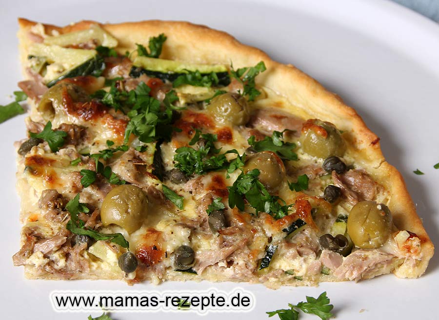 Pizza Thunfisch-Zucchini | Mamas Rezepte - mit Bild und Kalorienangaben