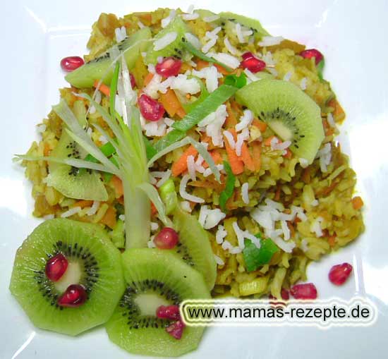 Exotischer Reissalat | Mamas Rezepte - mit Bild und Kalorienangaben