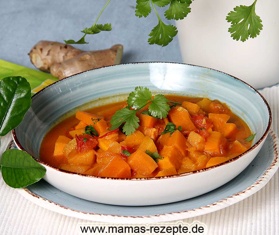 Süßkartoffel Curry Rezept | Mamas Rezepte - mit Bild und Kalorienangaben