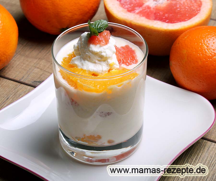 Zitrusfrüchte-Quark | Mamas Rezepte - mit Bild und Kalorienangaben