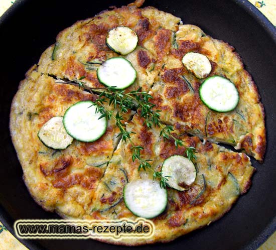 Zucchini Omelett | Mamas Rezepte - mit Bild und Kalorienangaben