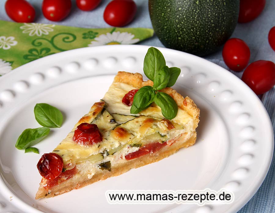 Zucchini- Tomaten Tarte | Mamas Rezepte - mit Bild und Kalorienangaben