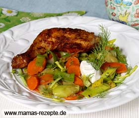 Bild von Möhren-Lauch Gemüse mit Dill