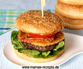 Bild von Rindfleisch-Rösti Burger mit Speck