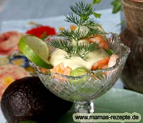 Ausserhalb oder im Bild oben rechts klicken zum Schließen. Bild von Avocado Garnelen Cocktail