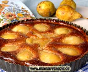 Bild von Birnen Tarte mit Haselnussguss