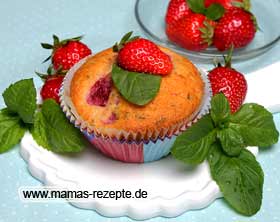 Bild von Erdbeer-Muffins mit Minze