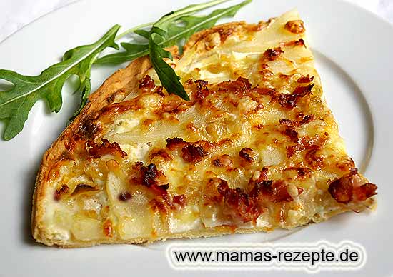 Flammkuchen mit Birnen und Speck | Mamas Rezepte - mit Bild und ...