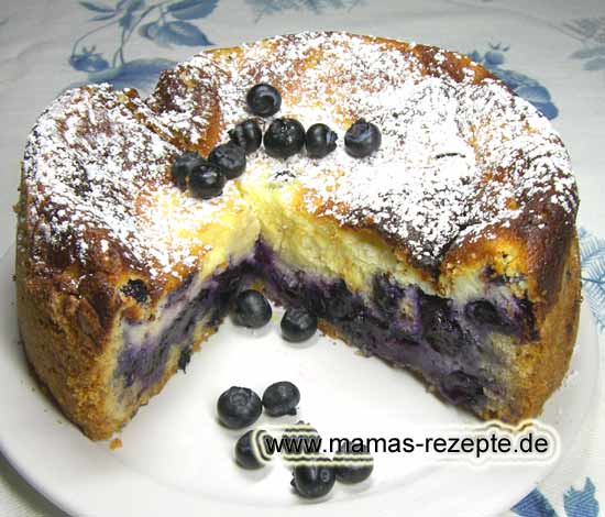 Heidelbeer - Quarkkuchen | Mamas Rezepte - mit Bild und Kalorienangaben
