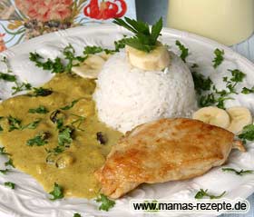 Bild von Hähnchenbrust mit Curry Bananensauce