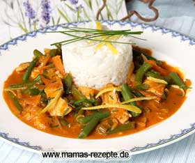 Bild von Hähnchencurry mit grünen Bohnen