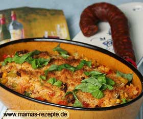 Bild von Mais Lauch Gemüse überbacken