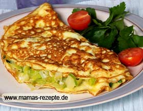 Bild von Omelett mit Lauchfüllung