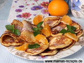 Ausserhalb oder im Bild oben rechts klicken zum Schließen. Bild von Orangen Kokosraspel Pfannkuchen Rezept