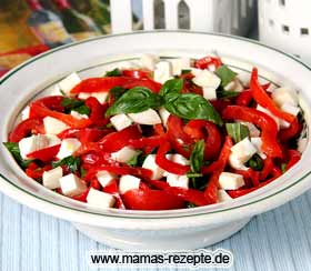 Bild von Paprika Tomaten Mozzarella Salat
