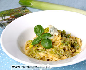 Bild von Pasta mit Gorgonzola-Lauchsoße
