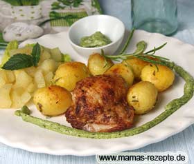 Ausserhalb oder im Bild oben rechts klicken zum Schließen. Bild von Pollo Fino Kräutercreme Apfelkompott