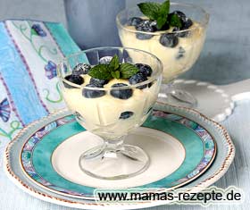 Bild von Quarkpudding mit Heidelbeeren