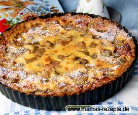 Bild von Saftige Rhabarber Tarte mit Guss