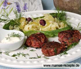 Ausserhalb oder im Bild oben rechts klicken zum Schließen. Bild von Rindfleisch-Rote Bete Frikadellen