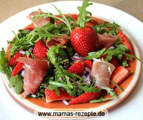 Bild von Rucola  Salat mit Erdbeeren
