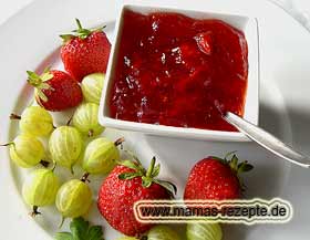 Bild von Stachelbeergelee mit Erdbeeren