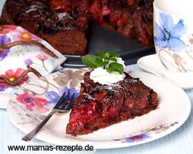Bild von Zwetschgenkuchen mit Schokoboden